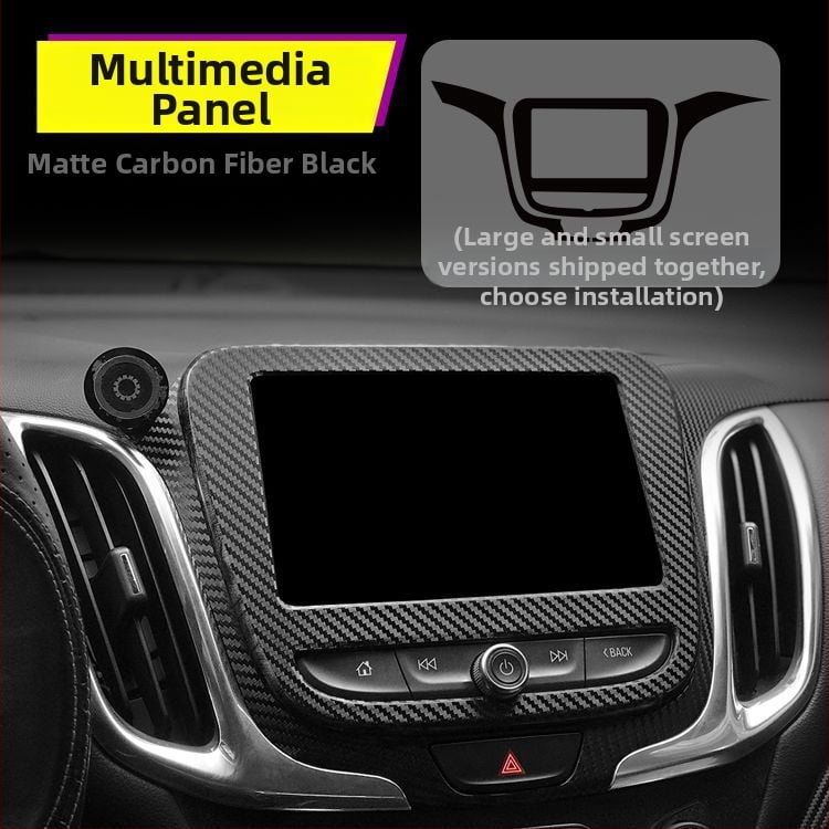 Interjera oglekļa šķiedras uzlīme Chevrolet Equinox – aizsardzība pret trieciieniem, centrālās konsoles dekors, skrāpējumu raksts, magnētiska uzstādīšana