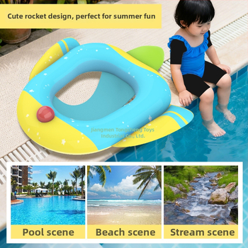 Raketės formos vaikų plūduras, aplinkai draugiškas PVC, 0,25 mm storis, vienos spalvos raštas, tinkamas plaukiojimui ir vandens vaikščiojimui