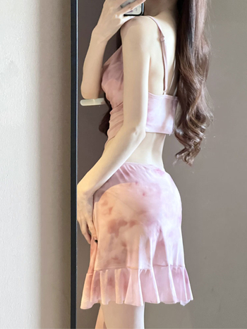 Dvije-dijelni bikini set za odrasle žene, visokim strukom, konzervativno pokriće, brzo sušeći poliester s podlogom, jastučići za prsima i čelična potpora