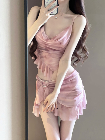 Dvije-dijelni bikini set za odrasle žene, visokim strukom, konzervativno pokriće, brzo sušeći poliester s podlogom, jastučići za prsima i čelična potpora