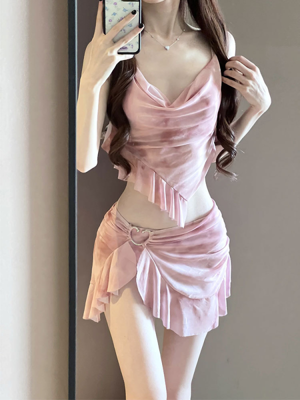 Dvije-dijelni bikini set za odrasle žene, visokim strukom, konzervativno pokriće, brzo sušeći poliester s podlogom, jastučići za prsima i čelična potpora