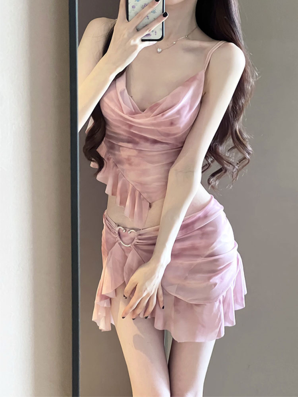 Dvije-dijelni bikini set za odrasle žene, visokim strukom, konzervativno pokriće, brzo sušeći poliester s podlogom, jastučići za prsima i čelična potpora