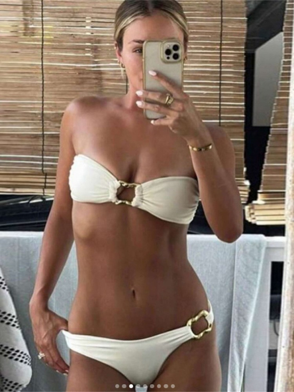 Bikini set, niski struk, napunjene trokutaste gaćice, seksi europsko-američki stil, 82% poliester / 18% podstava poliester