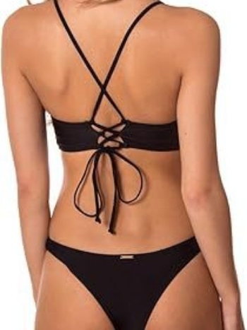 Ženski dvodijelni bikini s jastučićima za grudi, bez leđa, jednobojni, najlon 80%, podstava poliester 95%, težina tkanine 200 g