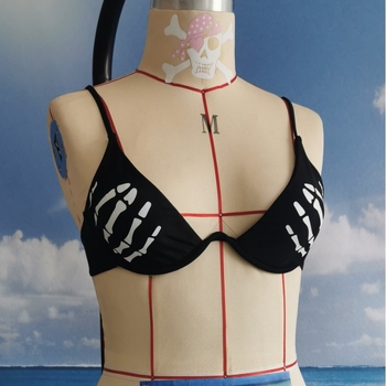 Ženski kupaći kostim s ugrađenom čeličnom podrškom i jastučićima za grudi, offset otisak, seksi tijesan, bez leđa; materijal 82% poliester, podstava 18% spandex, težina 200 g