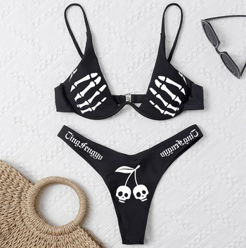 Ženski kupaći kostim s ugrađenom čeličnom podrškom i jastučićima za grudi, offset otisak, seksi tijesan, bez leđa; materijal 82% poliester, podstava 18% spandex, težina 200 g