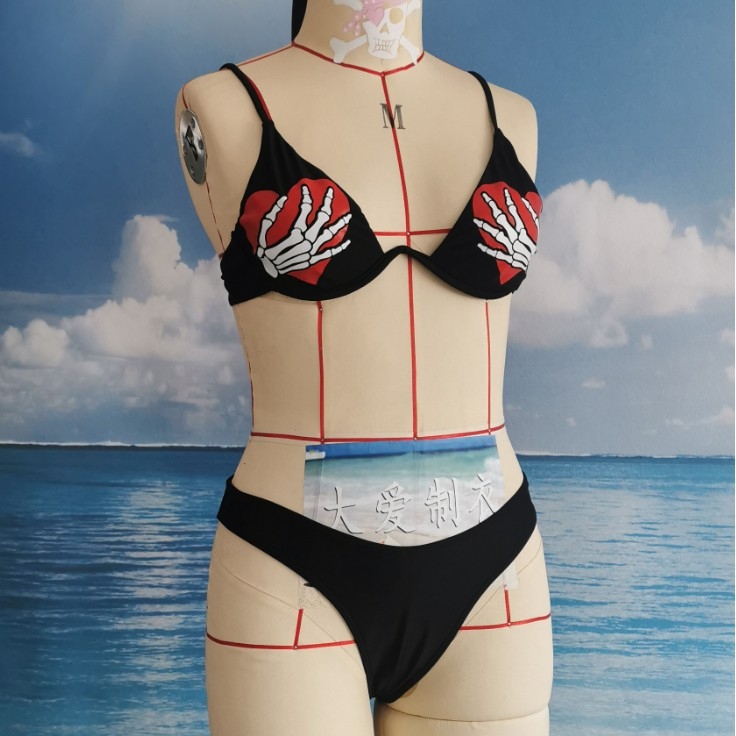 Ženski kupaći kostim s ugrađenom čeličnom podrškom i jastučićima za grudi, offset otisak, seksi tijesan, bez leđa; materijal 82% poliester, podstava 18% spandex, težina 200 g