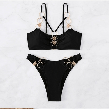 Costum de baie pentru femei - bikini uni, material nylon 80%, căptușeală poliester cu 20% spandex, fără bretele, slip bikini