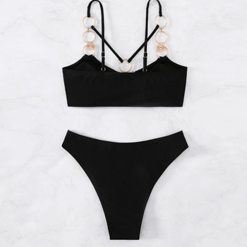 Costum de baie pentru femei - bikini uni, material nylon 80%, căptușeală poliester cu 20% spandex, fără bretele, slip bikini