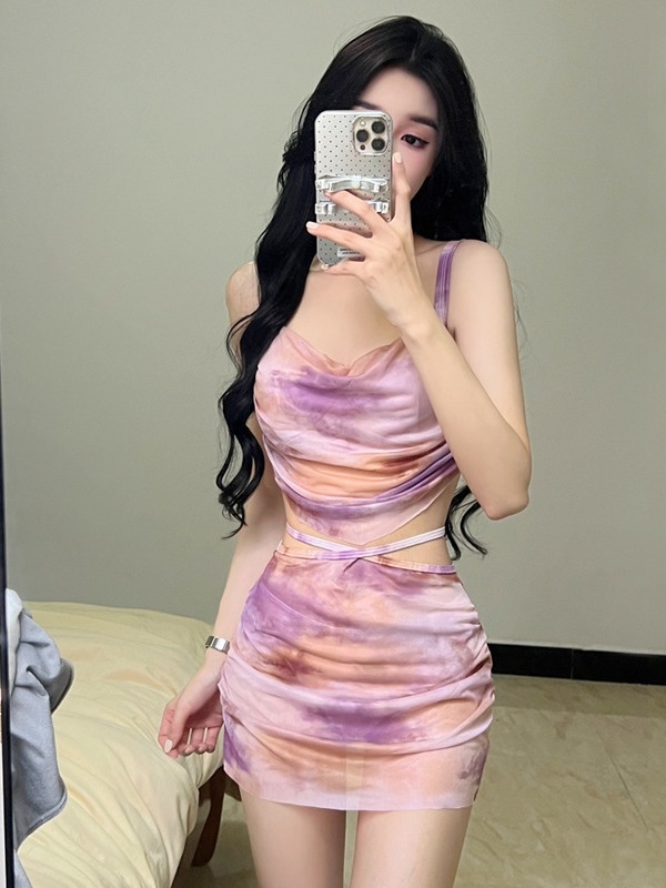 Ženski bikini set od tri komada s metalnom potporom za prsni koš, bez rukava, poliester tkanina s podstavom od spandexa, 300 g