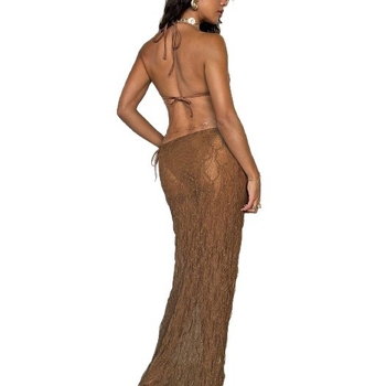 Costum de baie triunghiular, set de trei piese, cu perne pentru bust, top cu șnururi și bottom în stil fustă