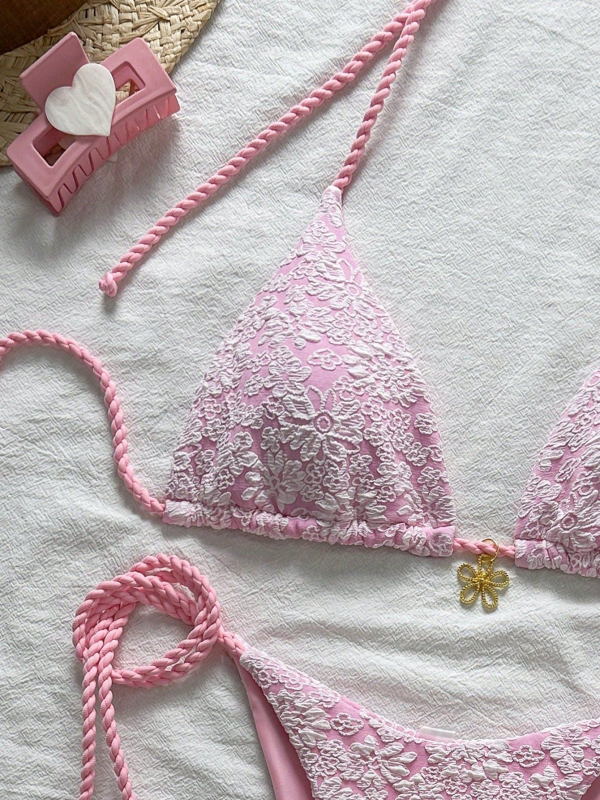 Ženski dvodijelni bikini kupaći kostim, poliester tkanina; sastav tkanine 95% poliester; podstava poliester; jastučić za prsa uključen