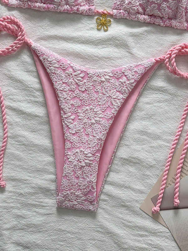 Ženski dvodijelni bikini kupaći kostim, poliester tkanina; sastav tkanine 95% poliester; podstava poliester; jastučić za prsa uključen