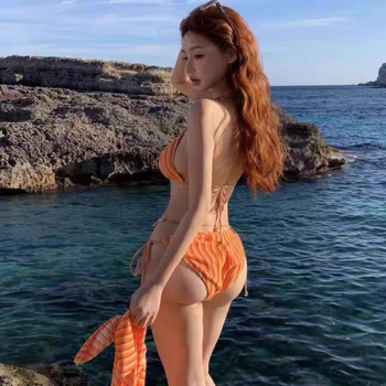 Ženski dvodijelni bikini s jastučićima za prsa, bez metalne potpore, poliester tkanina, seksi dizajn