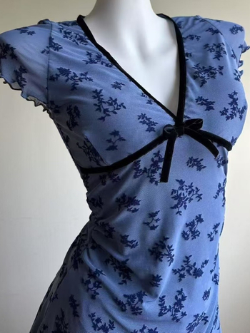Ženski dvodijelni kupaći kostim s V-izrezom, visokim strukom, cvjetni uzorak, jastučić za prsa, tkanina nylon-spandex