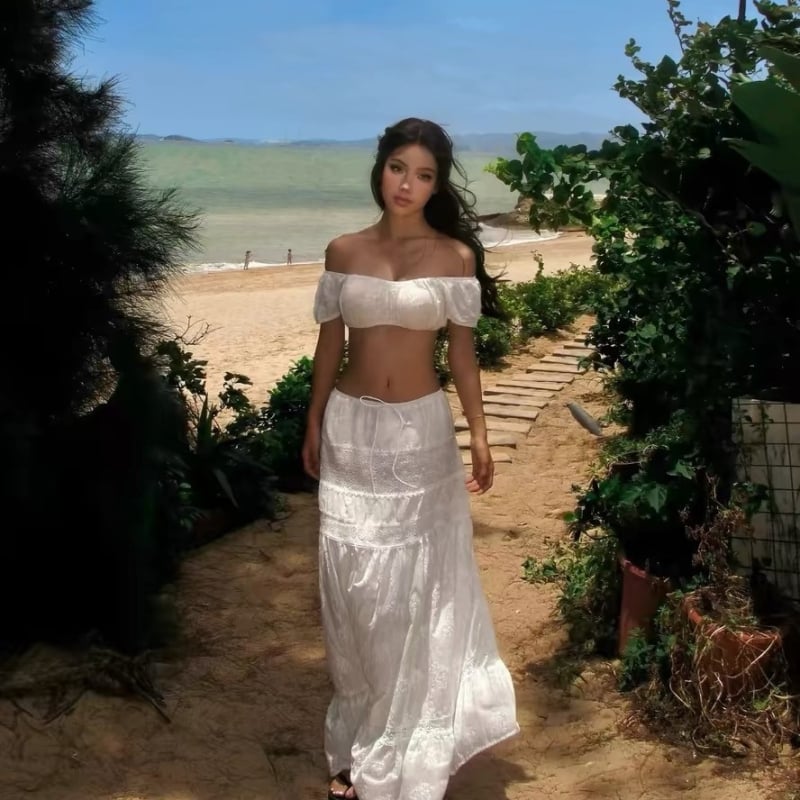 Trodijelni ženski bikini set s čipkom, francuski stil odmora, elastičan pojas, jastučići za dojke