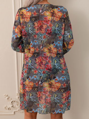 Ženski trodijelni kupaći kostim s printom, poliester tkanina s podstavom od spandeksa (82% poliester, 18% spandex), s ugrađenim čašicama, visoka elastičnost