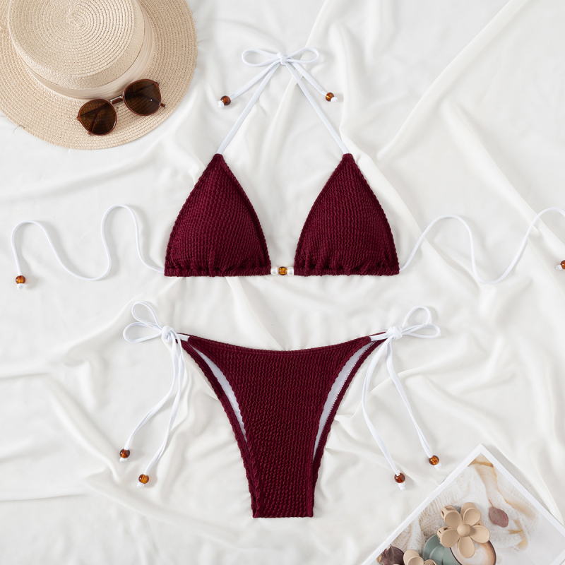 Dvije-djelni bikini za plažu: visok struk, punjeni gornji dio, bez metalne potpore, brzo se suši, najlon materijal, ekološki