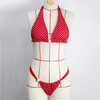 Bikini set s točkastim uzorkom, gornji dio bez čelične potpore; materijal 80% poliester, podstava od najlona 80%; 180 g; model JC1222