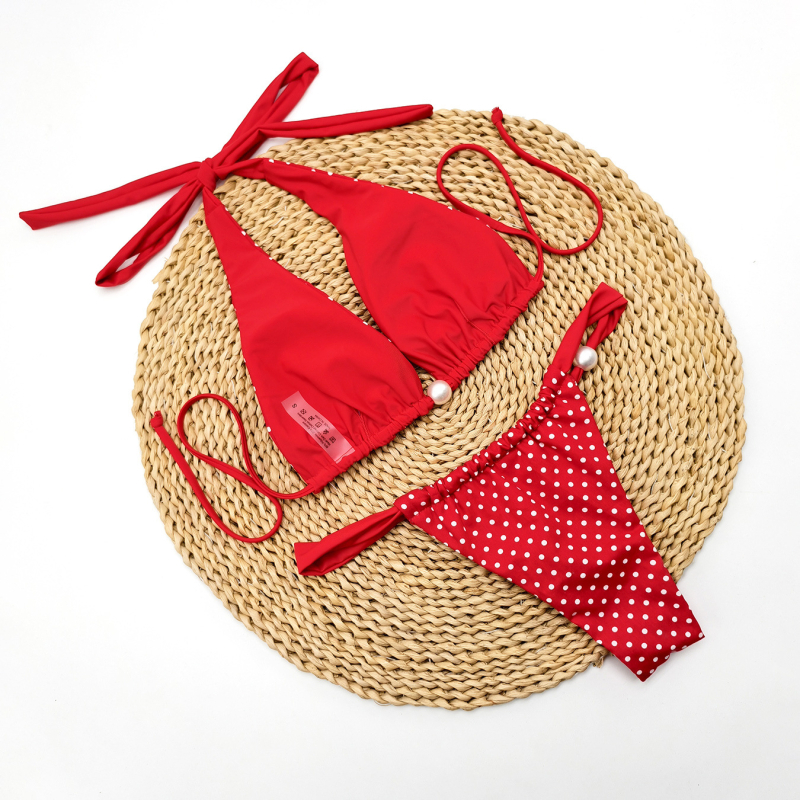 Bikini set s točkastim uzorkom, gornji dio bez čelične potpore; materijal 80% poliester, podstava od najlona 80%; 180 g; model JC1222