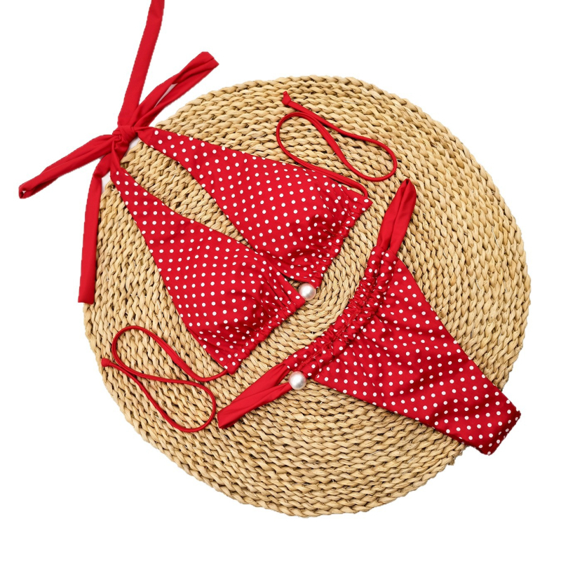 Bikini set s točkastim uzorkom, gornji dio bez čelične potpore; materijal 80% poliester, podstava od najlona 80%; 180 g; model JC1222