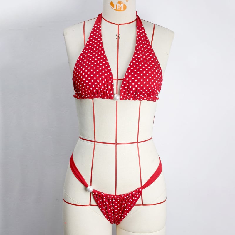Bikini set s točkastim uzorkom, gornji dio bez čelične potpore; materijal 80% poliester, podstava od najlona 80%; 180 g; model JC1222