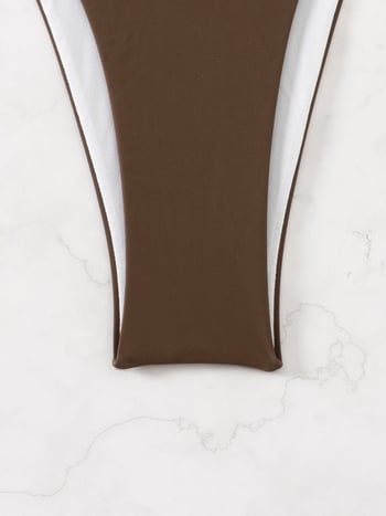 Costum de baie din două piese pentru femei, cu cupe căptușite, nylon, căptușeală poliester-elastan, 120 g/m²