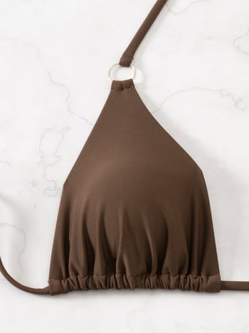 Costum de baie din două piese pentru femei, cu cupe căptușite, nylon, căptușeală poliester-elastan, 120 g/m²