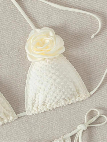 Dvodijelni bikini set, s motivom ruže, seksi kroj, s jastučićima za prsa, poliester 82% / podstava akril 18%