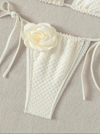 Dvodijelni bikini set, s motivom ruže, seksi kroj, s jastučićima za prsa, poliester 82% / podstava akril 18%