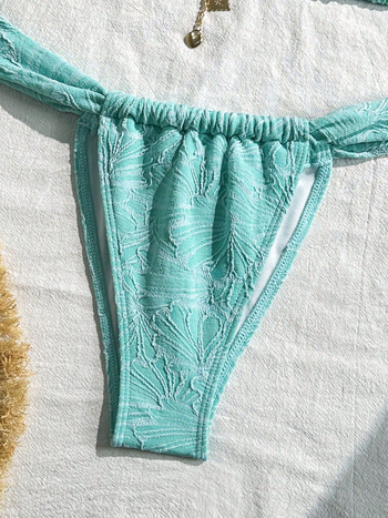 Ženski dvodijelni bikini, visok struk, otvoren leđa, s umetnim jastučićima za grudi, poliester 90/10, 310 g