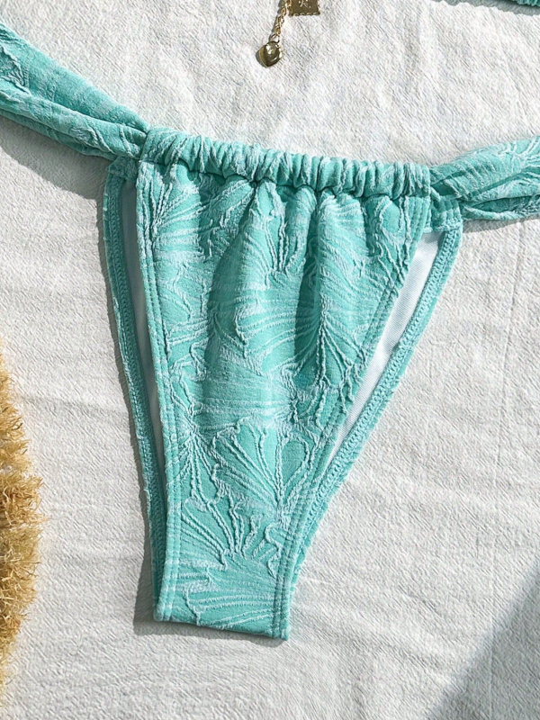 Ženski dvodijelni bikini, visok struk, otvoren leđa, s umetnim jastučićima za grudi, poliester 90/10, 310 g