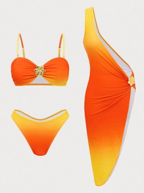 Trojodijelni bikini set sa suknjom, s napuštenim gornjim dijelom, bez čelične potpore; materijal najlon 82/18, podstava poliester 95/5; težina 200 g; sexy, tijesan, visoka elastičnost