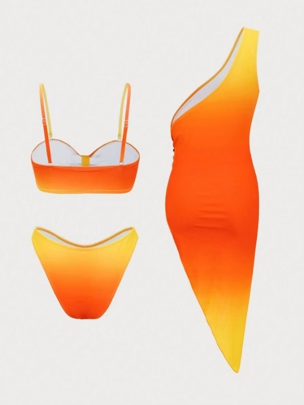 Trojodijelni bikini set sa suknjom, s napuštenim gornjim dijelom, bez čelične potpore; materijal najlon 82/18, podstava poliester 95/5; težina 200 g; sexy, tijesan, visoka elastičnost