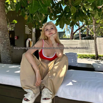 Ženski dvodijelni bikini kupaći kostim od najlona i elastana, visoke elastičnosti, čelična potpora ispod prsa, bez podstave