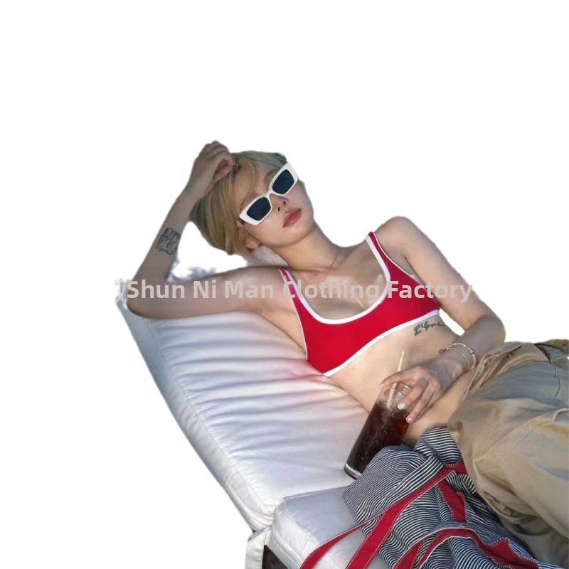 Ženski dvodijelni bikini kupaći kostim od najlona i elastana, visoke elastičnosti, čelična potpora ispod prsa, bez podstave