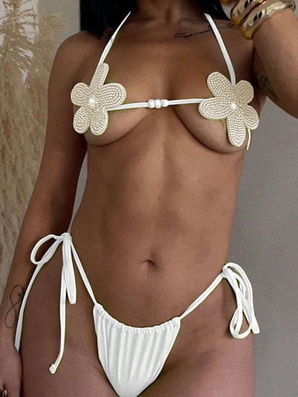 Ženski kupaći set, otvorena leđa, seksi uzorak, bez žice i bez podstave, vanjski materijal 80% najlon, podstava 20% elastan, 160 g, prvoklasna kvaliteta