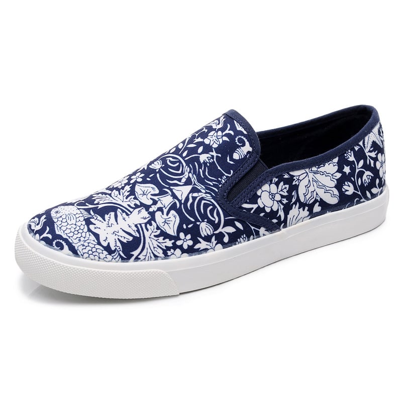 Vīriešu audekla kurpes, korejiska stila, elpojošas, gumijas zole, slip-on dizains