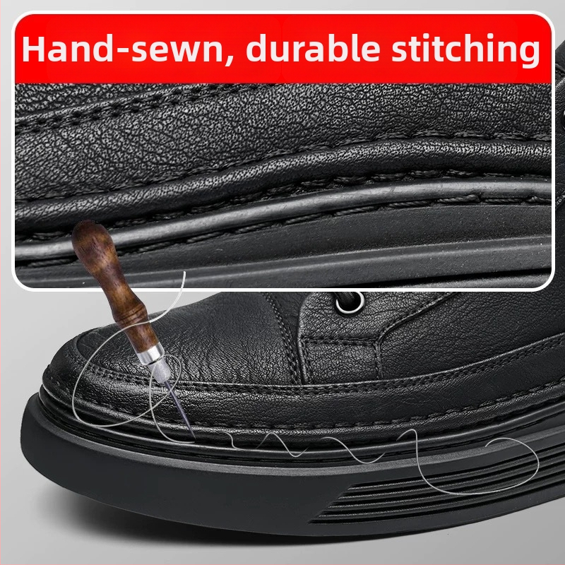 Vīriešu ādas ikdienas sneaker stilā ar splitādas ādas augšpusi, gumijas zole, PU zolīte, iekšējā odere no cūku ādas, vulkanizēta zole