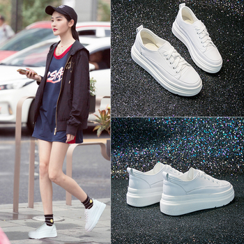 Moteriški platforminiai sportbačiai moterims su aukštinančia platforma, Korėjietiško stiliaus, mikropluošto viršus, PU padukas, kulno aukštis 6–8 cm