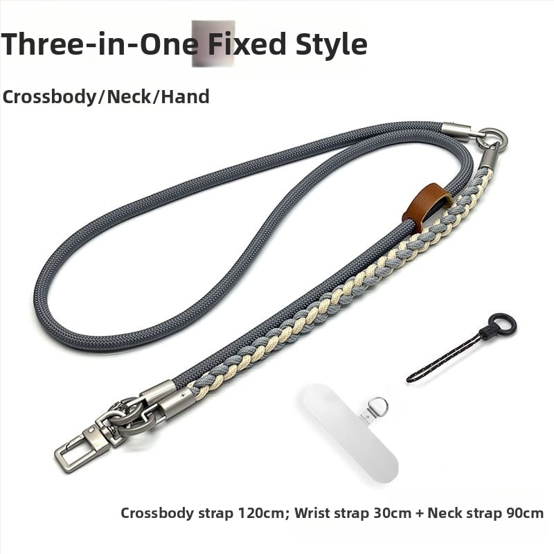 Телефонна каишка три в едно за мобилен телефон, тъкана полиестерна нишка, метална катарама, възможност за персонализация, унисекс