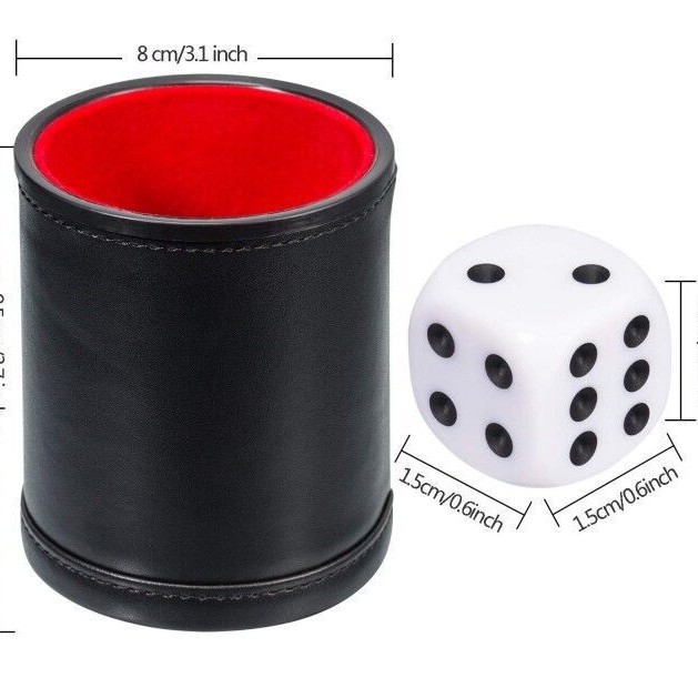 PU кожа чаши за зарове - бар/KTV комплект, правоъгълен дизайн, PP пластмаса + кожа, 100 броя, подходящи за шах и карти