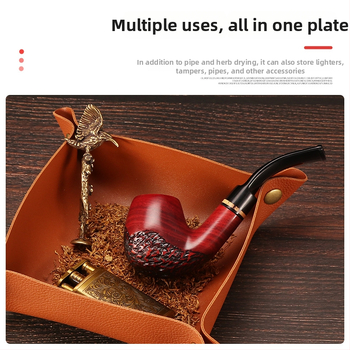 PU ādas rokas cigarešu rulēšanas paliktnis, pārnēsājams, ūdensizturīgs, neizbalē