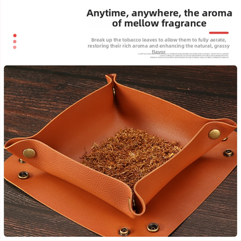 PU ādas rokas cigarešu rulēšanas paliktnis, pārnēsājams, ūdensizturīgs, neizbalē
