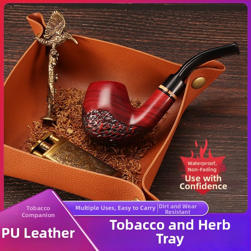 PU ādas rokas cigarešu rulēšanas paliktnis, pārnēsājams, ūdensizturīgs, neizbalē