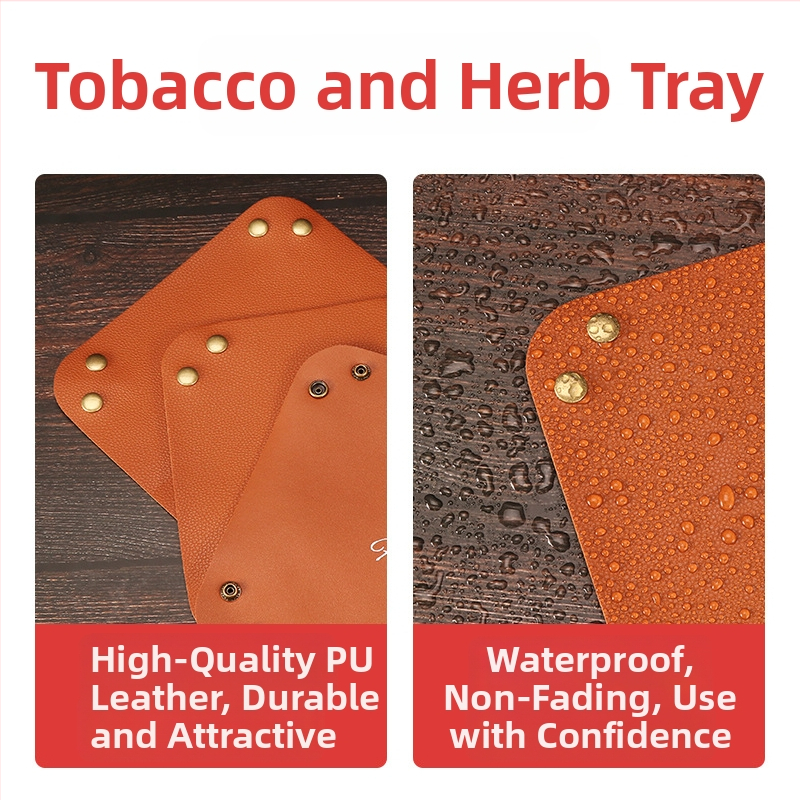 PU ādas rokas cigarešu rulēšanas paliktnis, pārnēsājams, ūdensizturīgs, neizbalē
