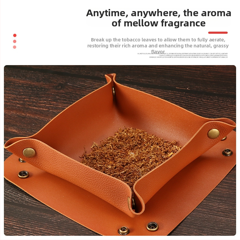 PU ādas rokas cigarešu rulēšanas paliktnis, pārnēsājams, ūdensizturīgs, neizbalē