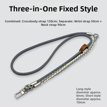 Мобилен телефон ланярд, ръчно тъкан полиестерен шнур, регулируем, метална катарама, възможност за персонализация