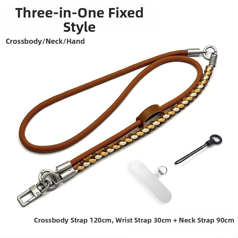 Телефонна каишка за през врата — Плетена полиестерова връзка, Метална катарама, Персонализируема, Унисекс