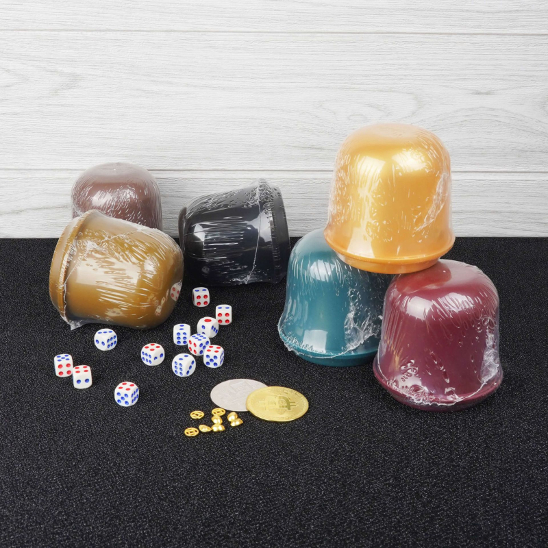 Комплект чаши за зарове със сито – пластмасов, заоблени ъгли, форма: друга, кутии: 30/200, произход: Гуандун, подходящ за шах и игри с карти